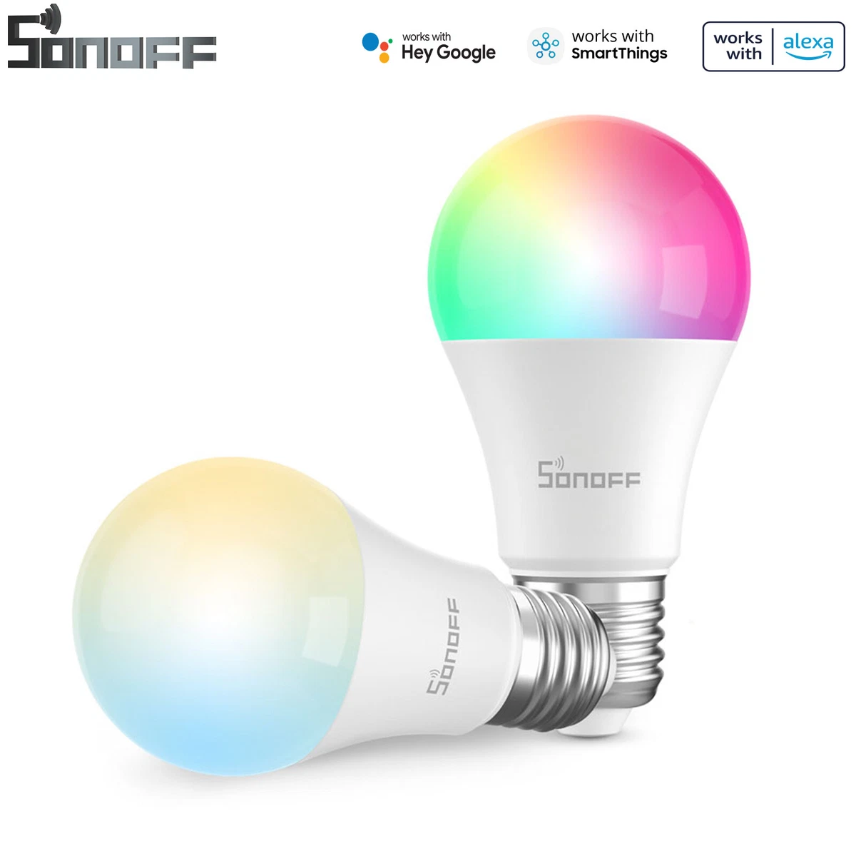SONOFF B02 B WiFi Smart LED Light Bulb E27 RGB Dimmable Lamp Alexa Google Home