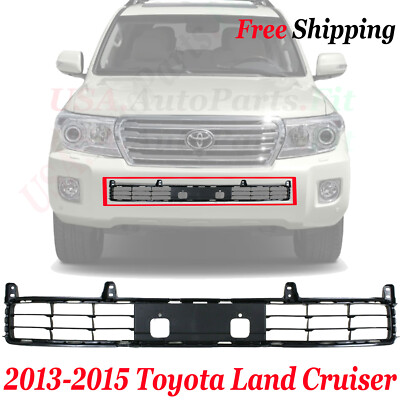 For 2013-2015 Toyota Land Cruiser Center Bumper Grille Textured Black Plastic