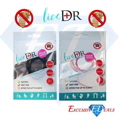 4 X Lice Dr Head Lice Prevention Hair Bands Natural Fragranced