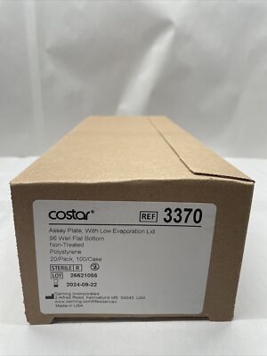 Corning Costar 3370 96 Well Flat Bottom, Clear With Evaporation Lid, Sterile