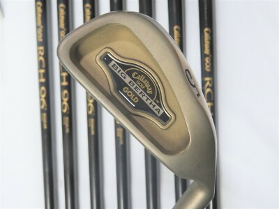 Very Nice CALLAWAY BIG BERTHA GOLD 8pc R-FLEX IRONS SET GOLF CLUBS