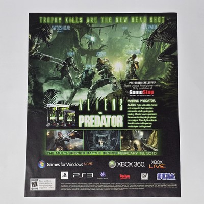 Aliens vs Predator Xbox 360 PS3 Trophy Kills LARGE Print Ad/Poster Promo Art