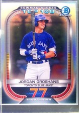 2021 Bowman Jordan Groshans #BTP-77 Jays Bowman Scouts Top 100