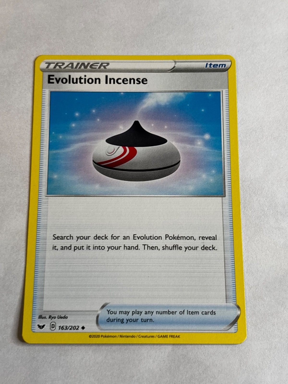 Evolution Incense Uncommon SWSH01: Sword & Shield Base Set 163/202 NM