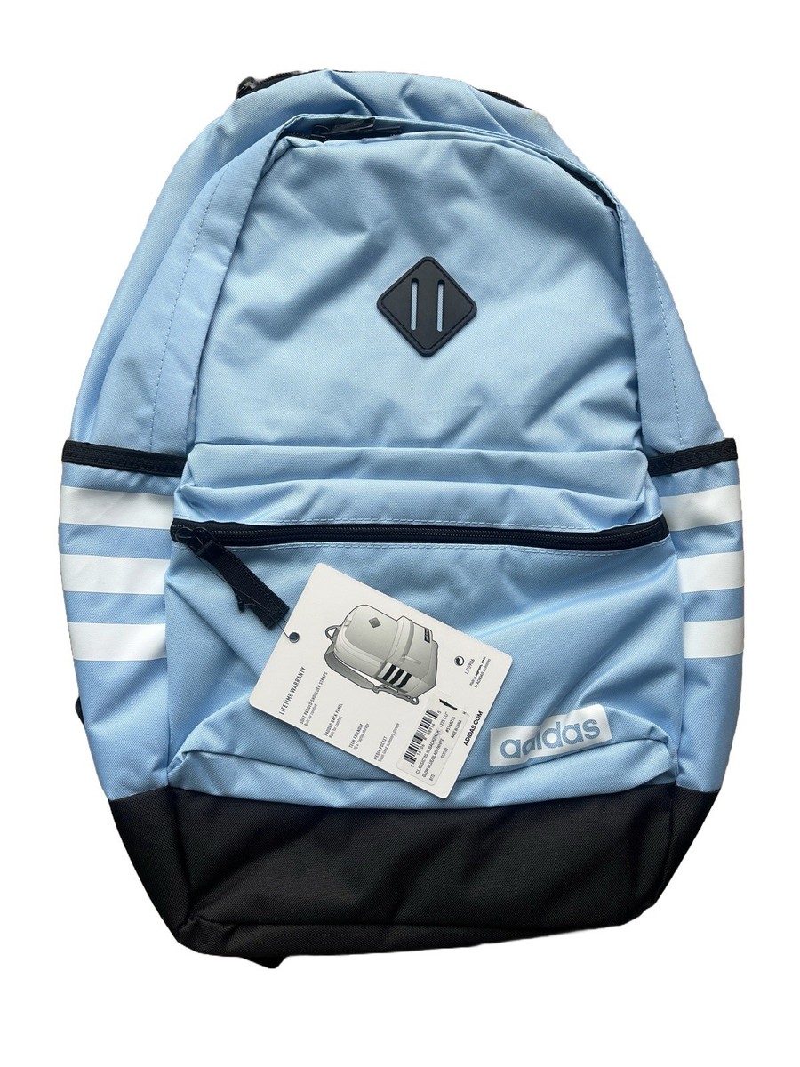 adidas Classic 3S III Backpack Glow Blue Black White Padded Straps New with  Tag