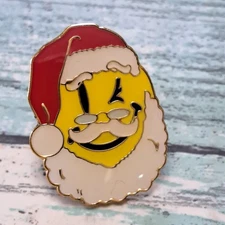 Walmart Associate Employee Pin - Smiley Winking Santa Christmas Holiday