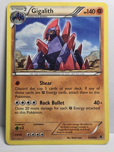 Gigalith 53/98 Rare Emerging Powers Pokemon Moderately Played