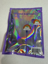 Cute Rainbow Cloud Wired Earbuds 3.5mm Aux Jack Fun Charm Design Target Brand
