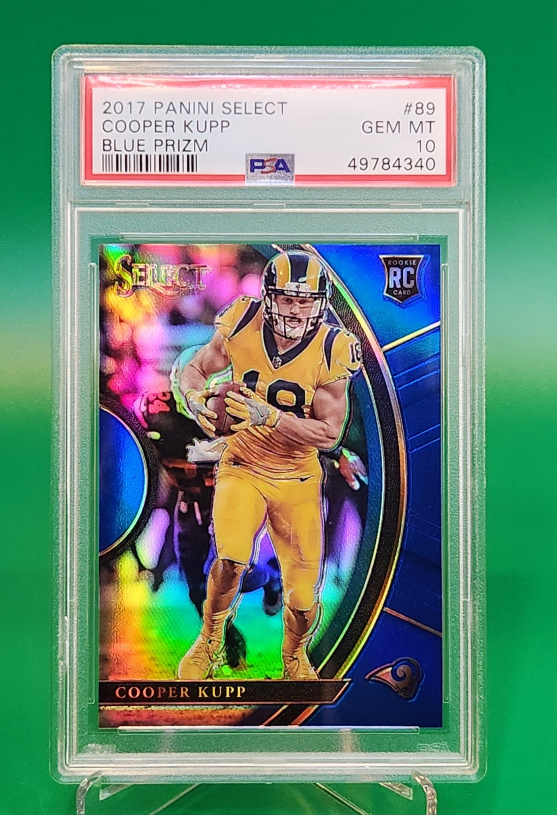 2017 Panini Select Cooper Kupp /149 Blue Prizm #89 RC PSA GEM MT 10 - SB LVI MVP