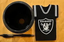 Raiders Beer Koozies Las Vegas or Oakland: 1 Rubber & 1 Bottle neck