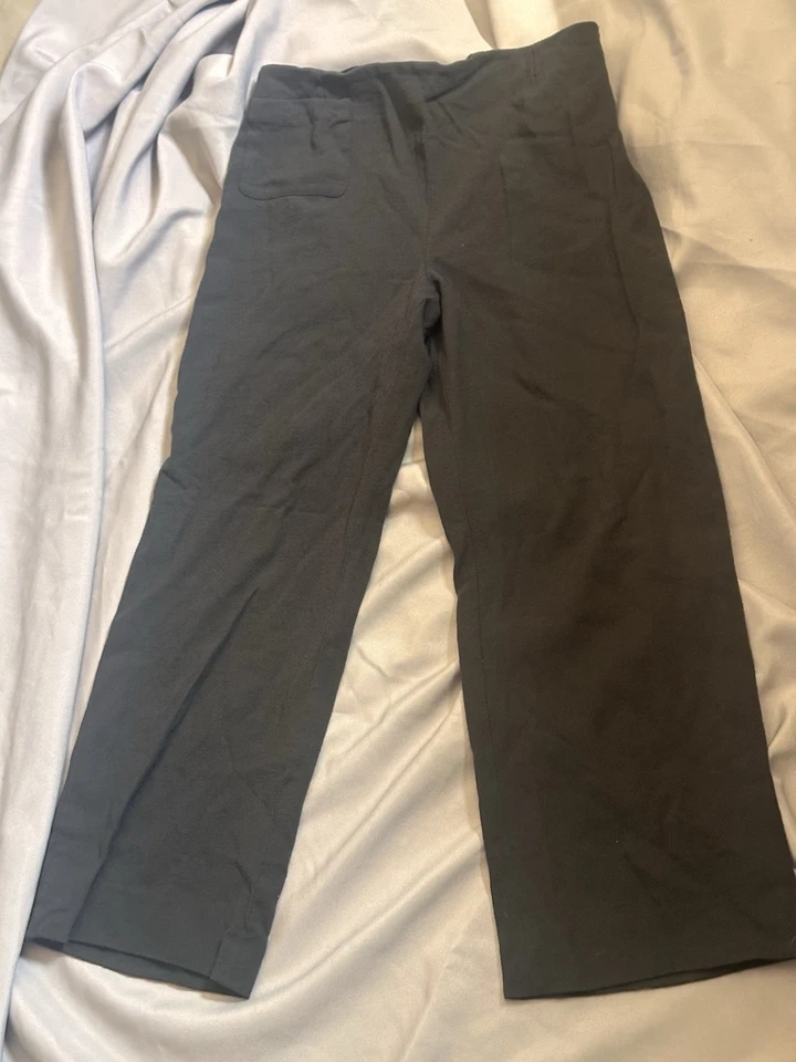 Chanel Black Wool Side Zip Straight Leg Dress Pants Size 13in waist Vintage - Image 2 of 4