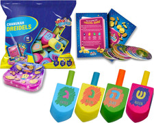 Hanukkah Multicolored Painted Wooden Dreidel Pack of 10 - Medium