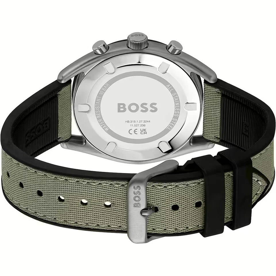 Reloj Pulsera Hombre HUGO BOSS TOP 1514092 Cronógrafo Silicona Negro Verde Foto 4 de 4