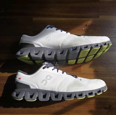 On Cloud X Running Shoes Men s 10.5 Gray Lime CloudTec Athletic Sneakers EU 44.5