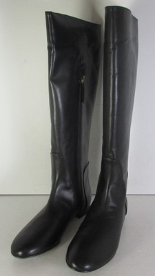 Delman Womens D-Molly Leather Riding Boot Shoes, Black Calf, US 6
