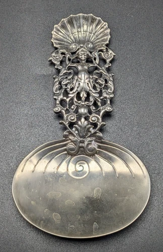 Gorham Sterling Silver Seashell Mermaid Wide Spoon 1.62ozt