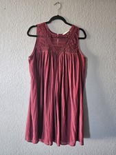 LOFT Crochet Yoke Sleeveless Mini Dress - Rose