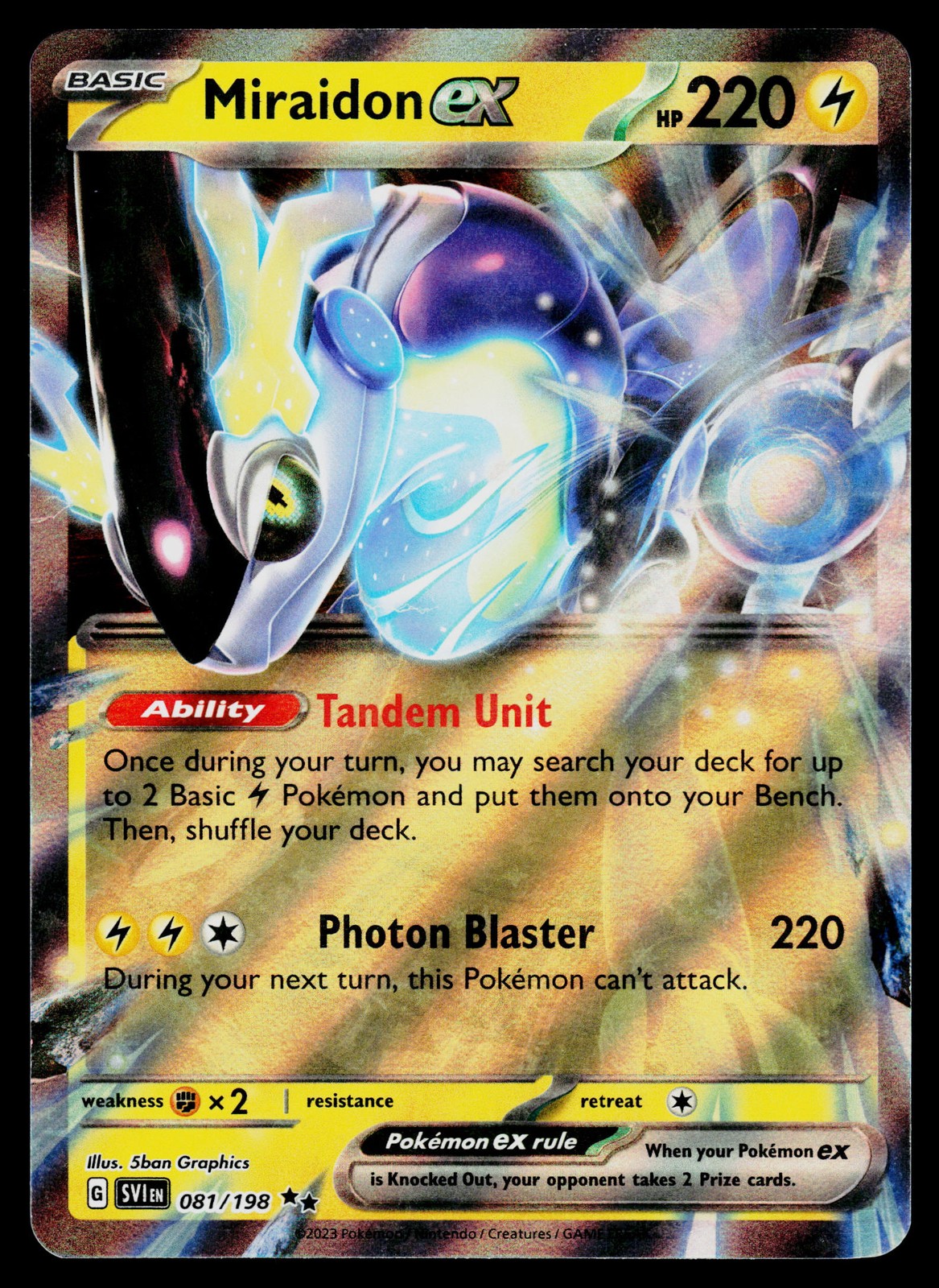 Miraidon ex 081/198 SV01: Scarlet & Violet Base Set Holo