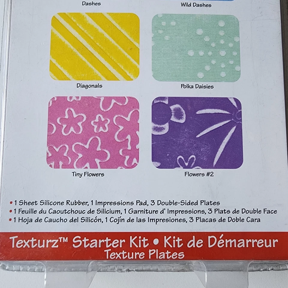 Sizzix Texturz Starter Kit + Texture Plates # 16 Embossing Impressions Pad Craft - Image 4 of 4