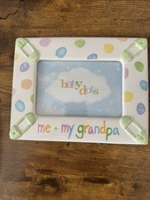 Amscan Baby Dots Me My Grandpa Photo Frame 4x6 Ceramic Pacifier Nursery Gift