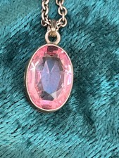 Vintage Antiker Anh&auml;nger Silber mit rosa Edelstein 800er /Kette 925er filigran