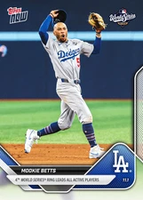 2025 TOPPS NOW #928 MOOKIE BETTS - 4TH WORLD SERIES RING LEADS ACTIVE PLAYERS