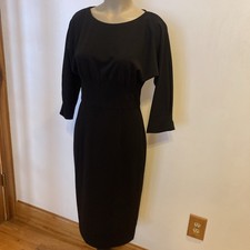 Antonio Melani size 4 black pleated at waist 3/4 sleeve dress