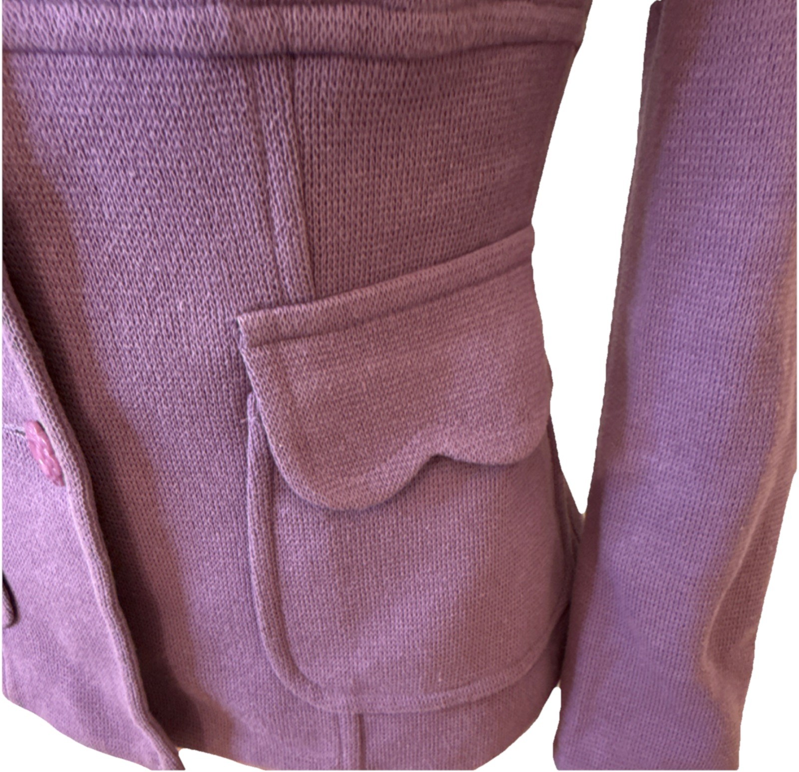 bebe Purple Blazer Jacket Collared Button Women's… - image 5