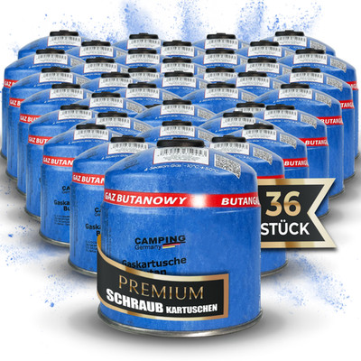Magnum Gaskartusche 500g 36er Set Schraubventil EN417 Butan Gas Camping Kocher
