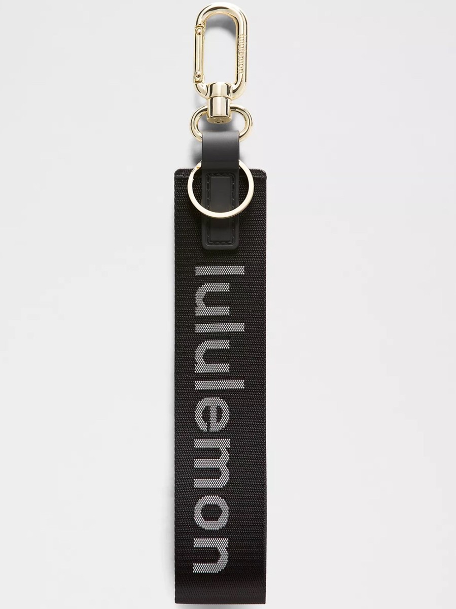 LULULEMON NEVER LOST KEYCHAIN BLACK/WHITE/GOLD NWT USPS SHIP - Main Image