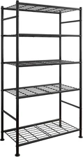 Storage Shelves - 5 Tier Shelf Organizer, Heavy Duty Garage Shelving Unit with L