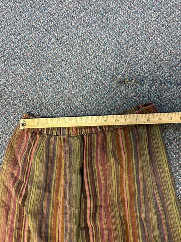 FLAX Multicolor 100% Linen Boho Stripe Maxi Skirt Women's Size Medium - Picture 3 of 5