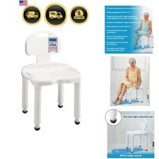 Bath Seat And Shower Chair with Backrest for Seniors, Bath Chair For Elderly,...