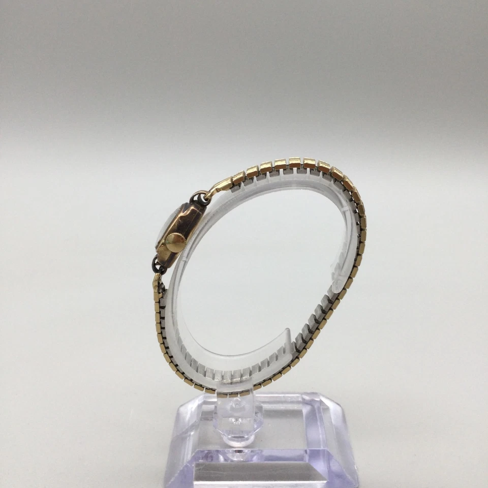 Reloj de Cóctel Hampden De Colección Mujer 16mm Oro 10K Relleno Banda Elástica Cuerda Manual Foto 3 de 4