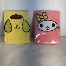 Hello Kitty My Melody Pompompurin Fuzzy Diary Journal with Lock  Keys NEW