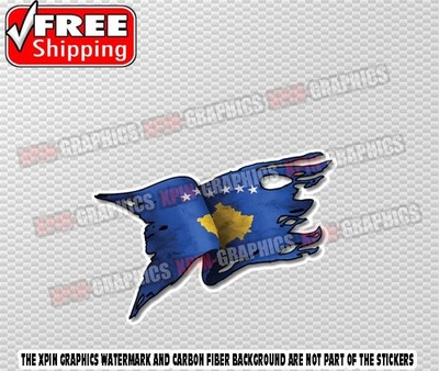 Kosovo Country Flag Map Vinyl Decal Sticker A