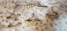 Lot of 7 Vintage Faux Pearl  Gold Metallic Hair Barrettes