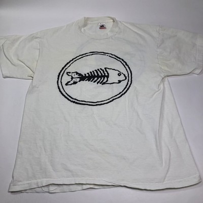 Vintage 90s Fishbone Band Logo Single Stitch 2 Sided  XL White T Shirt Vtg Punk