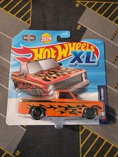   New 2026 Hot Wheels XL - ORANGE w/ FLAMES 83 CHEVY SILVERADO HTF      