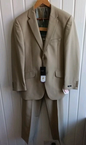 Remus Uomo Mens Suit Wool Rich Stone Colour Jacket 40 BNWT CH