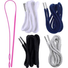 Drawstring Cords Replacement 135 cm 53 inch , Black, White, Grey, Navy Blue