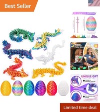 6 Pcs 3D Printed Dragon Eggs with Dragon Inside, Mini Dragon Egg Fidget Toy 3...