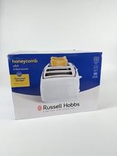 Russell Hobbs Honeycomb 26070 4 Slice Toaster, Wide Slots, High Lift, White