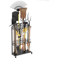 Garden Tool Organizer for Corner - Heavy Duty Metal Rack with 34 Storage Comp...
