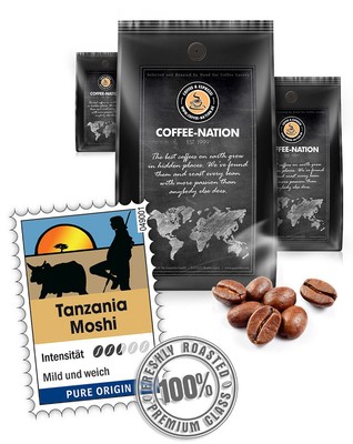 Kaffee TANZANIA MOSHI von Coffee-Nation, 500g Bohnen