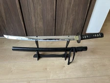 Imitation Sword Katana Samurai Short Blade W/Plastic Stand used Made in JP
