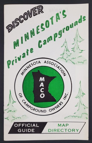 1970s Minnesota MN Private Campgrounds Directory Guide Vintage Travel Booklet