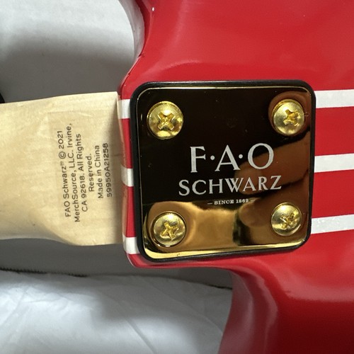 F.A.O. Schwarz Children's Red Electric Guitar w/ AMP, Black Case, Strap, & Acc. - Picture 9 of 21