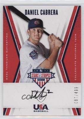 2019 Panini USA Baseball Stars & Stripes Black Ink /499 Daniel Cabrera Auto 4z8