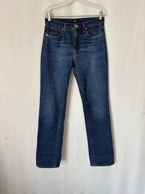 ME+EM Jeans 27 Womens Blue High Waist Genty Distressed Dark Blue Straight MEEM